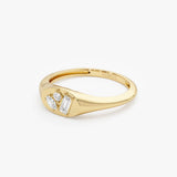 14k Diamond Signet Ring with Mixed Cuts Ferkos Fine Jewelry