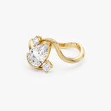 1.5 Ctw 14k Lab Grown Diamond Pear Shape Bypass Unique Engagement Ring - Irene Ferkos Fine Jewelry