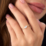 0.50 Ctw 14k Prong Setting Marquise Shaped Lab Grown Diamond Wavy Promise Ring - Elisa Ferkos Fine Jewelry