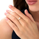 0.50 Ctw 14k Prong Setting Marquise Shaped Lab Grown Diamond Wavy Promise Ring - Elisa Ferkos Fine Jewelry