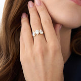 1.90 Ctw 14k Pear Shaped Halo Setting Lab Grown Diamond Ring - Viola Ferkos Fine Jewelry