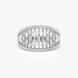 14k Gold Multi Row Baguette Diamond Statement Ring Ferkos Fine Jewelry