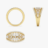 14k Gold Multi Row Baguette Diamond Statement Ring Ferkos Fine Jewelry