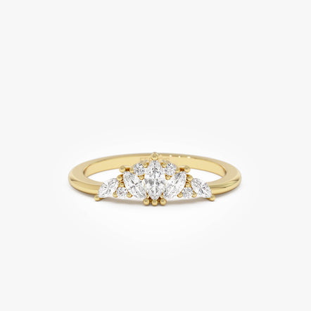14K Dainty Marquise Diamond Stacking Ring 14k Gold Ferkos Fine Jewelry
