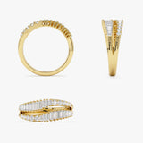14k Double Row Baguette Diamond Statement Ring Ferkos Fine Jewelry