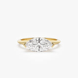 1.5 ctw 14k Marquise Shaped East-West V Prong Lab Grown Diamond Engagement Ring - Vanna 14k Gold Ferkos Fine Jewelry