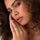 2.10 Ctw 14k Bezel Setting Asscher Cut Lab Grown Diamond Unique Toi Moi Ring - Paola Ferkos Fine Jewelry