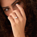 1.50 Ctw 14k Emerald Cut and Pear Shaped Lab Grown Diamond Toi Et Moi Ring - Amabel Ferkos Fine Jewelry