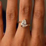 1.50 Ctwt 14k Gold Lab Grown Pear Diamond Ring with Bypass Design - Novelle Ferkos Fine Jewelry