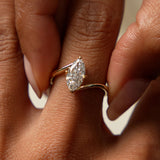 1.50 Ctw 14k Marquise Shaped Lab Grown Diamond Bypass Setting Engagement Ring – Leda Ferkos Fine Jewelry