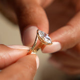 1.50 Ctw 14k Marquise Shaped Lab Grown Diamond Bypass Setting Engagement Ring – Leda Ferkos Fine Jewelry