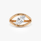 1.00 Ctw 14k Gold Lab Grown Marquise Diamond Ring Split Shank Design - Aravelle Ferkos Fine Jewelry