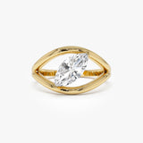 1.00 Ctw 14k Gold Lab Grown Marquise Diamond Ring Split Shank Design - Aravelle 14k Gold Ferkos Fine Jewelry