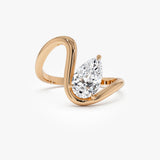 1.00 Ctw 14k Gold Lab Grown Pear Diamond Ring Modern Bypass Setting - Sylene Ferkos Fine Jewelry