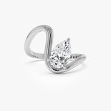 1.00 Ctw 14k Gold Lab Grown Pear Diamond Ring Modern Bypass Setting - Sylene Ferkos Fine Jewelry