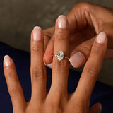 1.55 Ctw 14k Lab Grown Oval Diamond Engagement Ring Accent Band - Solenne Ferkos Fine Jewelry