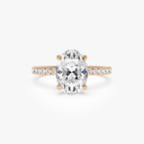 2.40 Ctw 14k Oval Shaped Lab Grown Diamond Pavé Setting with Hidden Halo - Vivara Ferkos Fine Jewelry
