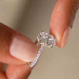 2.40 Ctw 14k Oval Shaped Lab Grown Diamond Pavé Setting with Hidden Halo - Vivara Ferkos Fine Jewelry