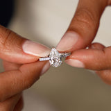 2.45 Ctw 14k Pear Shaped Lab Grown Diamond Pavé Setting with Hidden Halo - Valentina Ferkos Fine Jewelry