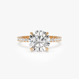 2.40 Ctw 14k Round Brilliant Lab Grown Diamond Pavé Setting with Hidden Halo - Selina Ferkos Fine Jewelry