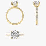 2.40 Ctw 14k Round Brilliant Lab Grown Diamond Pavé Setting with Hidden Halo - Selina Ferkos Fine Jewelry