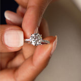 2.40 Ctw 14k Round Brilliant Lab Grown Diamond Pavé Setting with Hidden Halo - Selina Ferkos Fine Jewelry
