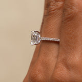 2.45 Ctw 14k Emerald Cut Lab Grown Diamond Pavé Setting with Hidden Halo - Aurelia Ferkos Fine Jewelry