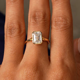 2.00 Ctw 14k Emerald Cut Lab Grown Diamond Ring Bezel Solitaire Setting - Novara Ferkos Fine Jewelry