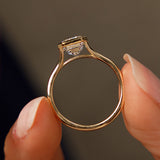 2.00 Ctw 14k Emerald Cut Lab Grown Diamond Ring Bezel Solitaire Setting - Novara Ferkos Fine Jewelry