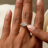 1.50 Ctw 14k Marquise Shape West-East Set Lab Grown Diamond Solitaire Ring - Veyra Ferkos Fine Jewelry