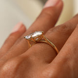 1.50 Ctw 14k Marquise Shape West-East Set Lab Grown Diamond Solitaire Ring - Veyra Ferkos Fine Jewelry