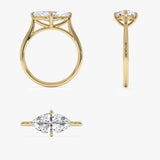 1.50 Ctw 14k Marquise Shape West-East Set Lab Grown Diamond Solitaire Ring - Veyra Ferkos Fine Jewelry