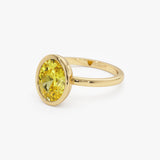 2.00 Ctw 14k Fancy Yellow Oval Lab Grown Diamond Engagement Ring - Marivine Ferkos Fine Jewelry