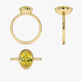2.00 Ctw 14k Fancy Yellow Oval Lab Grown Diamond Engagement Ring - Marivine Ferkos Fine Jewelry