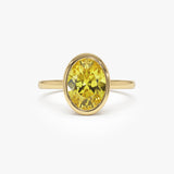 2.00 Ctw 14k Fancy Yellow Oval Lab Grown Diamond Engagement Ring - Marivine 14k Gold Ferkos Fine Jewelry