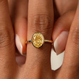 2.00 Ctw 14k Fancy Yellow Oval Lab Grown Diamond Engagement Ring - Marivine Ferkos Fine Jewelry