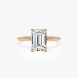 2.10 Ctw 14k Emerald Cut Lab Grown Diamond Hidden Halo Engagement Ring – Vivienne Ferkos Fine Jewelry