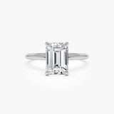 2.10 Ctw 14k Emerald Cut Lab Grown Diamond Hidden Halo Engagement Ring – Vivienne Ferkos Fine Jewelry