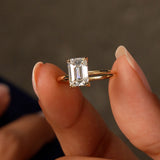 2.10 Ctw 14k Emerald Cut Lab Grown Diamond Hidden Halo Engagement Ring – Vivienne Ferkos Fine Jewelry