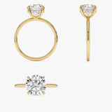 2.00 Ctw 14k Round Brilliant Lab Grown Diamond Engagement Ring with Hidden Halo – Rosalie Ferkos Fine Jewelry