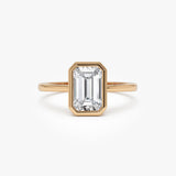 2.00 Ct 14k Emerald Cut Lab Grown Bezel Setting Diamond Engagement Ring – Naomi Ferkos Fine Jewelry
