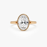 2.00 ctw 14k Oval Shaped Minimalist Bezel Setting Lab Grown Diamond Engagement Ring – Marcella Ferkos Fine Jewelry