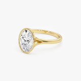 2.00 ctw 14k Oval Shaped Minimalist Bezel Setting Lab Grown Diamond Engagement Ring – Marcella Ferkos Fine Jewelry