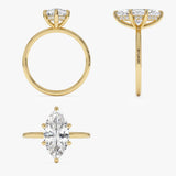 2.00 Ctw 14k Marquise Lab Grown Diamond Engagement Ring with Hidden Halo – Natalia Ferkos Fine Jewelry