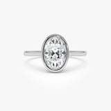 1.50 Ctw 14k Oval Shaped Bezel Setting Lab Grown Diamond Engagement Ring – Celina Ferkos Fine Jewelry