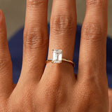 2.00 Ctw 14k Emerald Cut Prong Setting Lab Grown Diamond Engagement Ring – Marcelline Ferkos Fine Jewelry