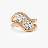 2.00 Ctw 14k Pear Shaped Lab Grown Diamond Stacked Rings - Chloe Ferkos Fine Jewelry