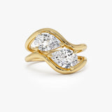 2.00 Ctw 14k Pear Shaped Lab Grown Diamond Stacked Rings - Chloe 14k Gold Ferkos Fine Jewelry