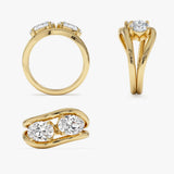2.00 Ctw 14k Oval Shaped Lab Grown Diamond Stacked Rings - Rhea Ferkos Fine Jewelry