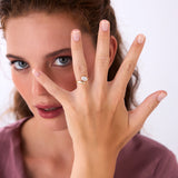 1.00 Ctw 14k Oval Shaped Lab Grown Diamond Ring with Contemporary Twist Band - Gilda Ferkos Fine Jewelry